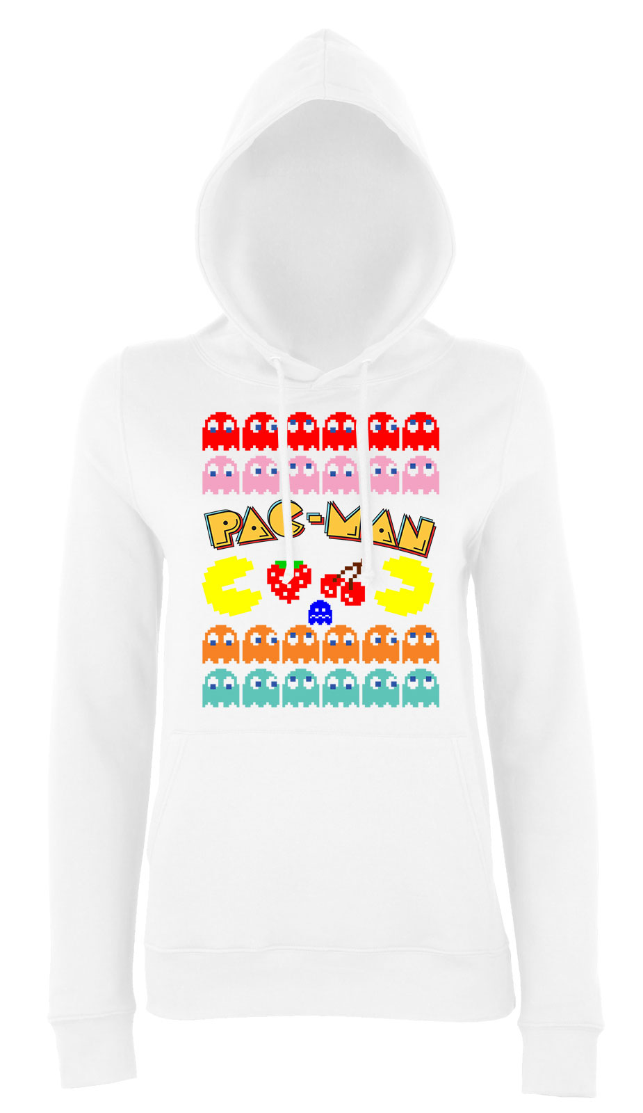 pac man Fehér Női Kapucnis Pulóver
