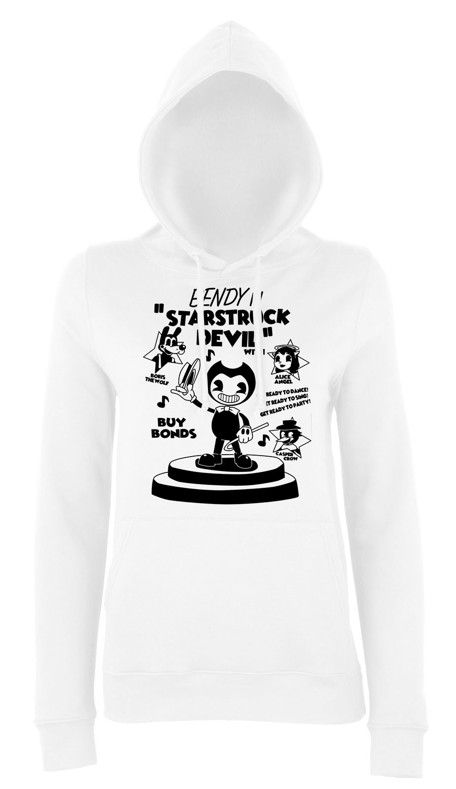 Bendy and the inkmachine Fehér Női Kapucnis Pulóver