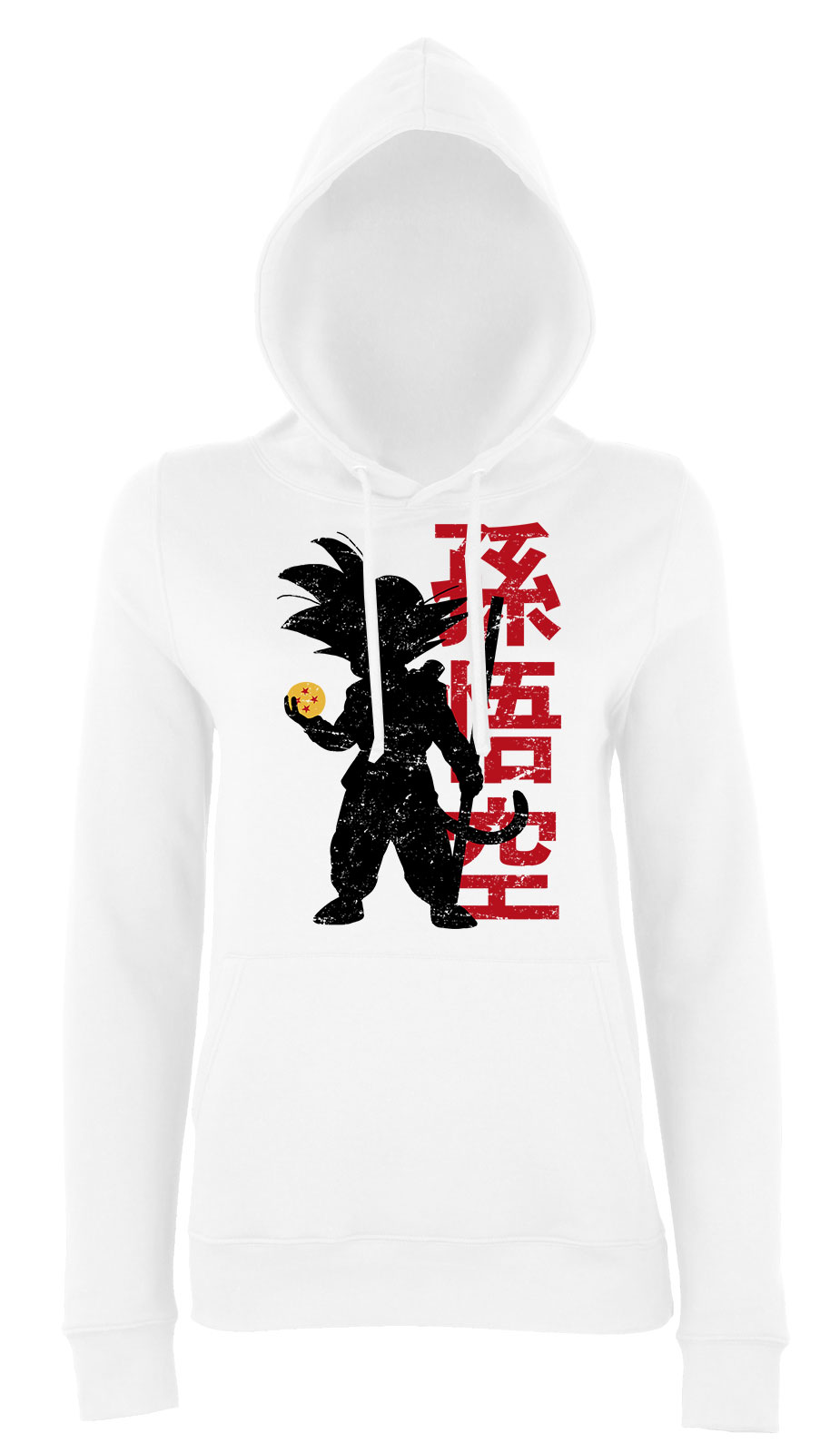 dragon ball son goku Fehér Női Kapucnis Pulóver