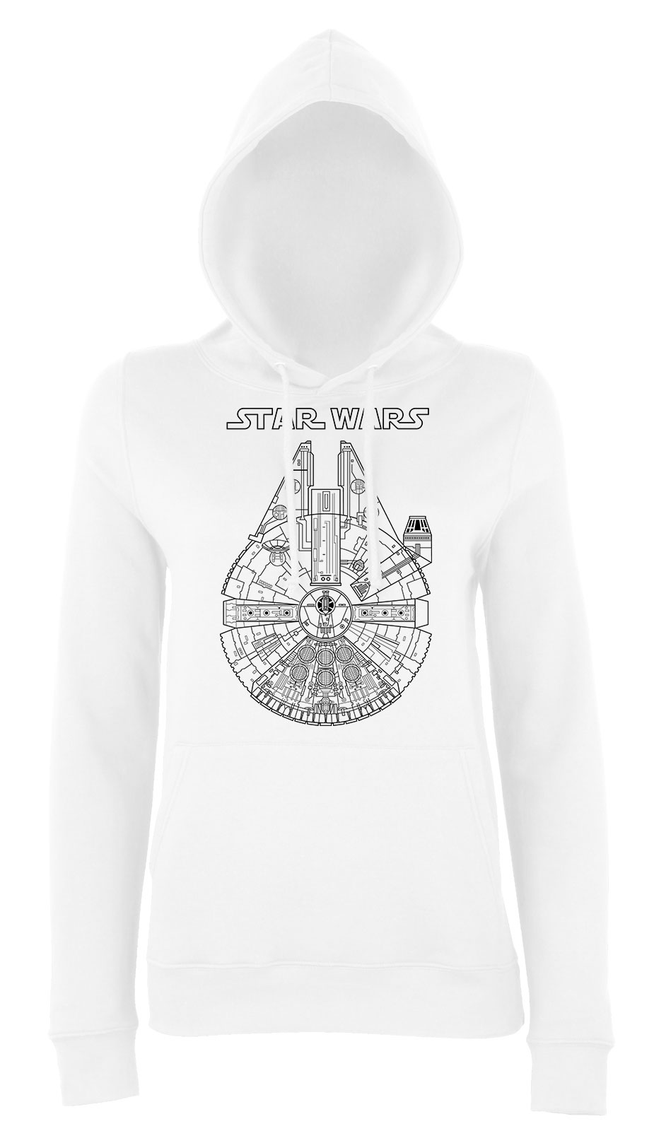 ezeréves sólyom star wars Fehér Női Kapucnis Pulóver