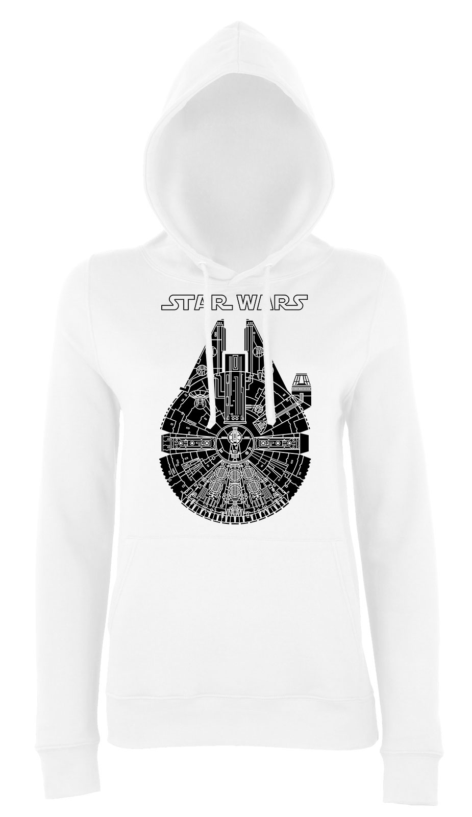 ezeréves sólyom star wars Fehér Női Kapucnis Pulóver