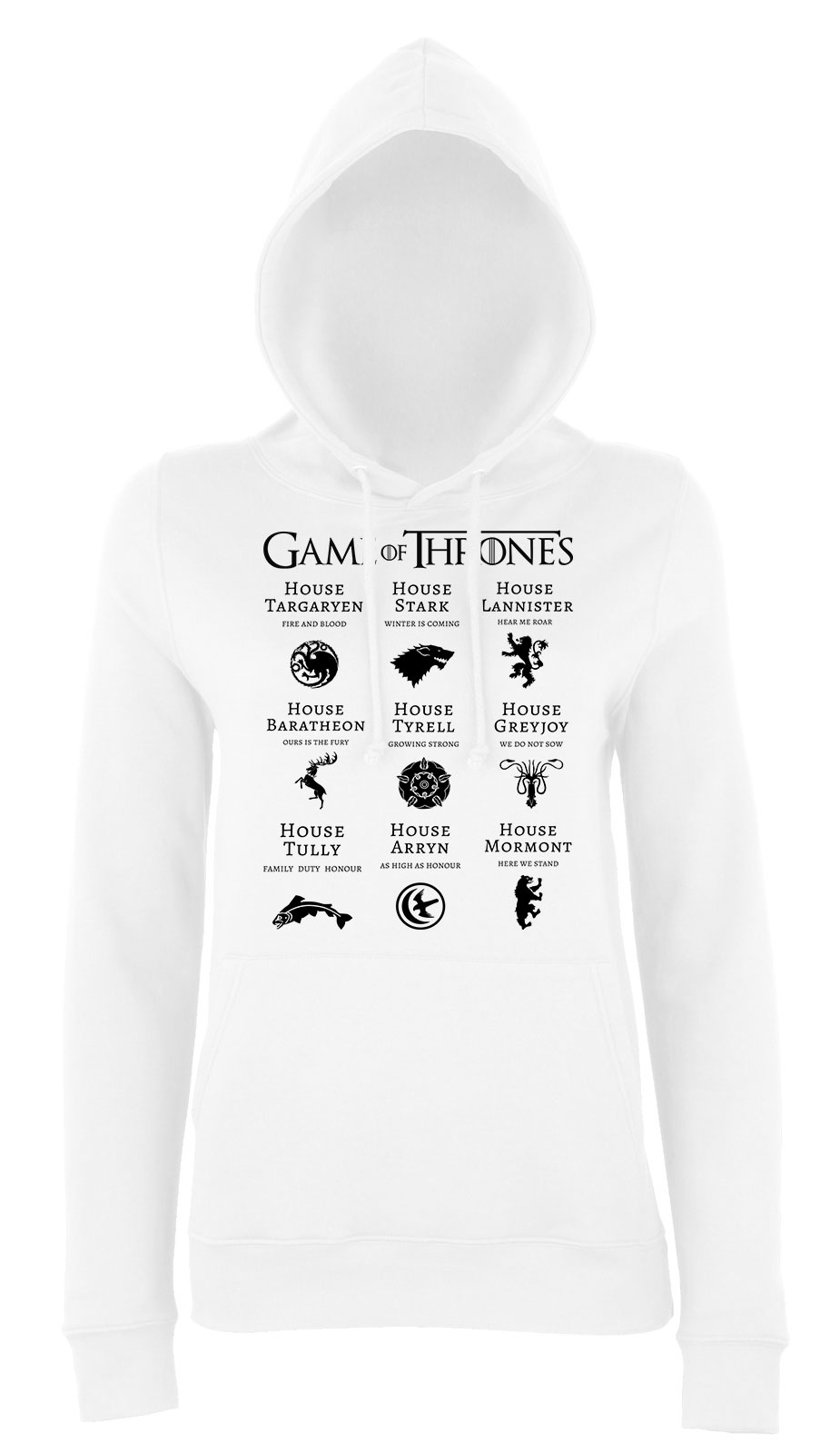 trónok harca game of thrones stark lannister Fehér Női Kapucnis Pulóver