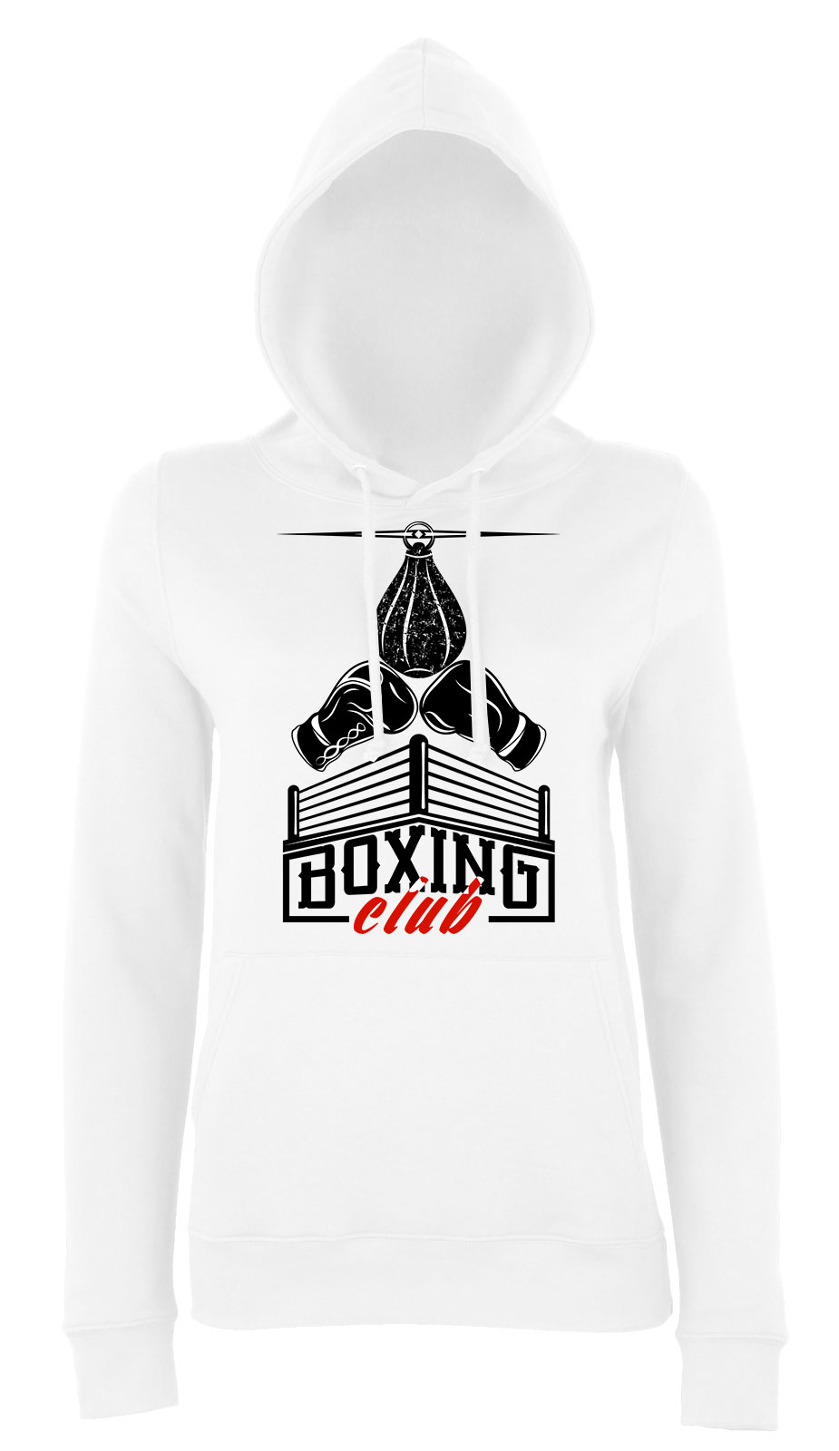 box boxing Fehér Női Kapucnis Pulóver
