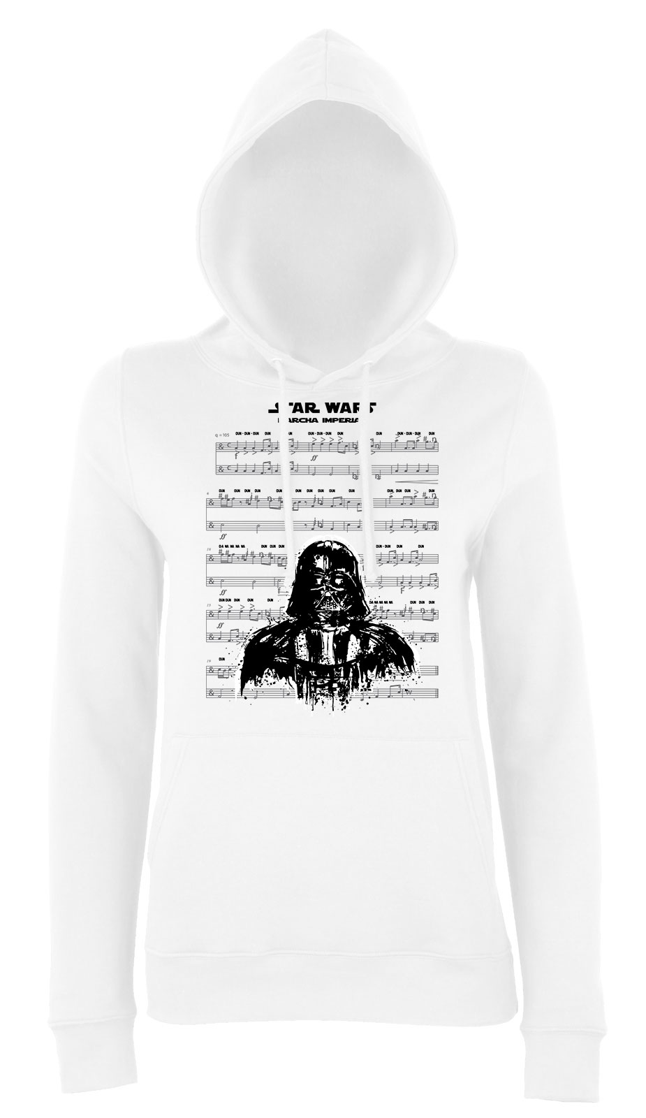 star wars darth vader induló Fehér Női Kapucnis Pulóver
