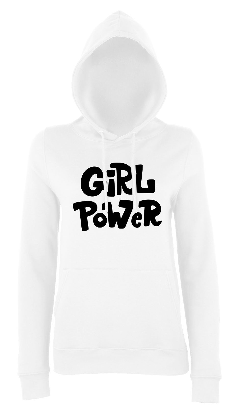 Girl Power Fehér Női Kapucnis Pulóver