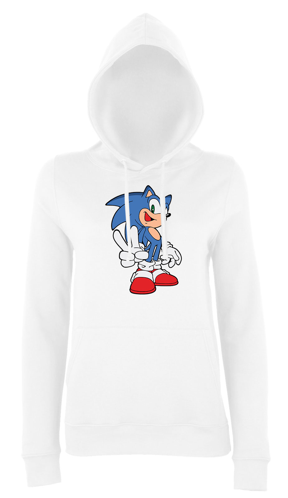 Sonic Fehér Női Kapucnis Pulóver