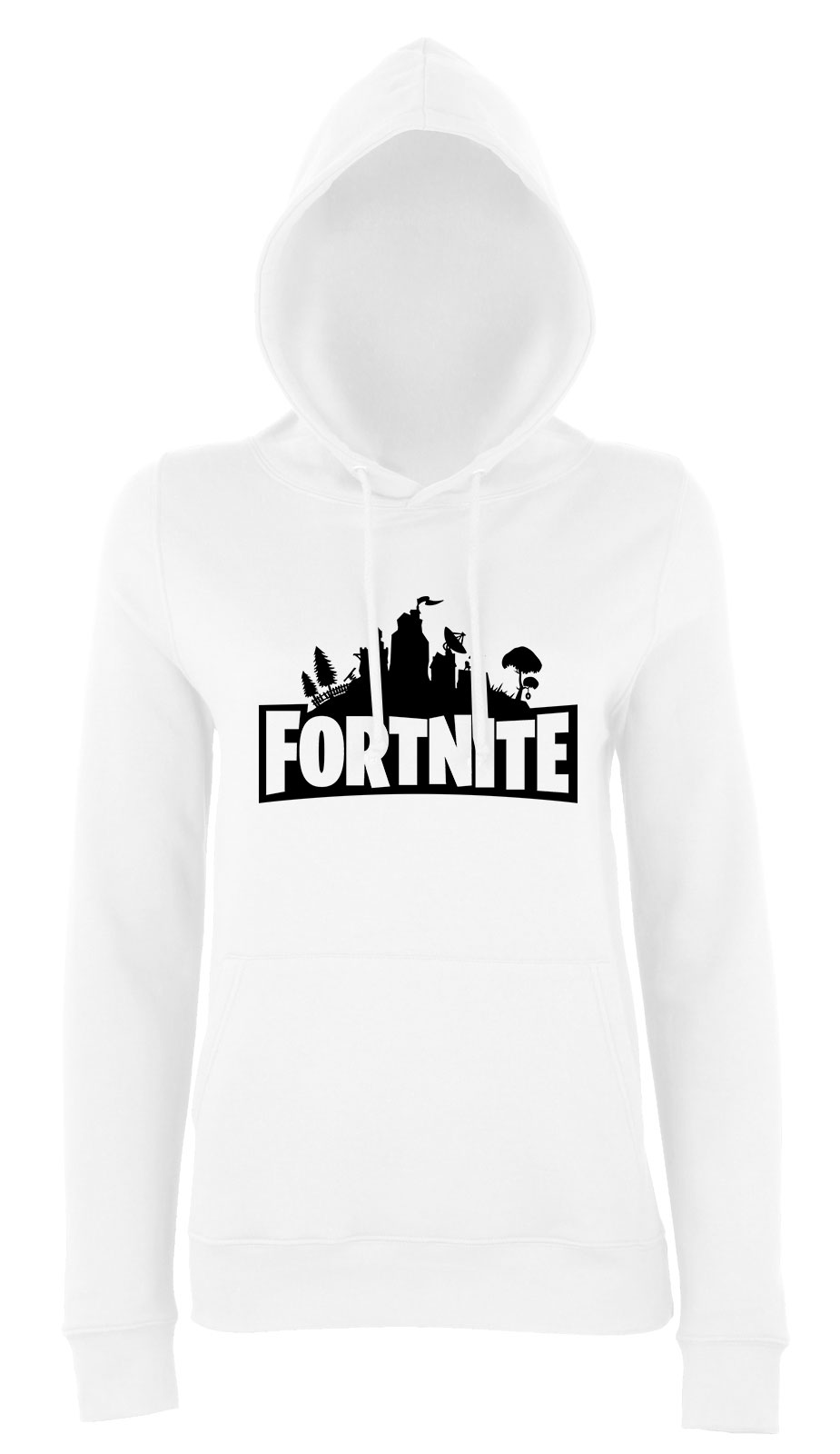Fortnite Fehér Női Kapucnis Pulóver
