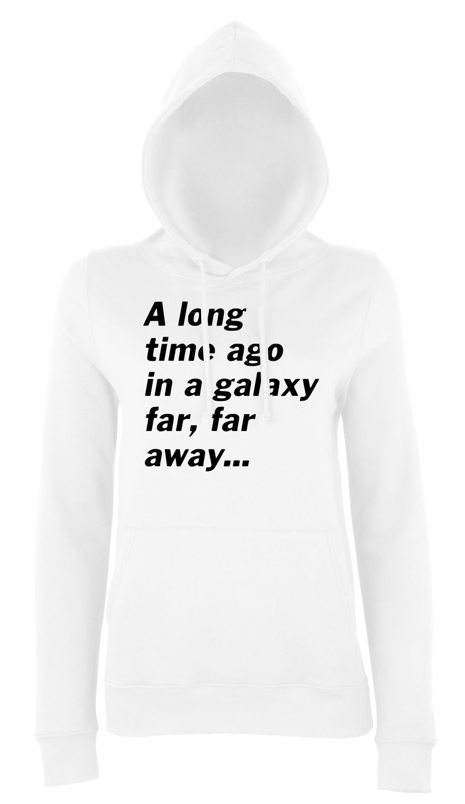 Star Wars Intro Long Time Ago In A Galaxy Fehér Női Kapucnis Pulóver