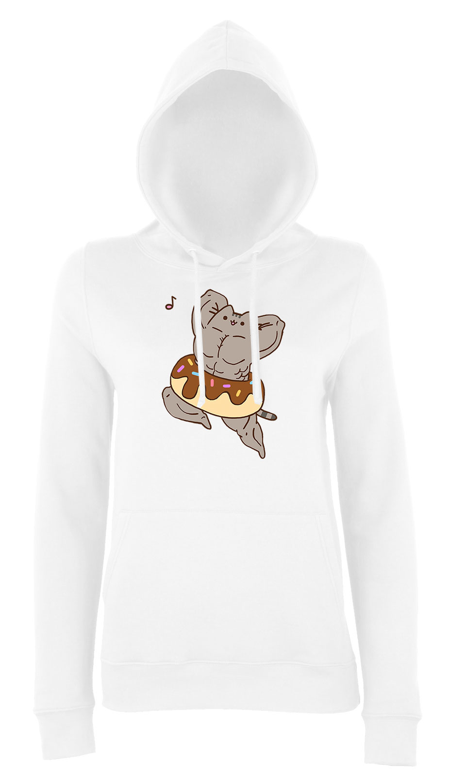 Izmos Pusheen Macska Macskás Fehér Női Kapucnis Pulóver
