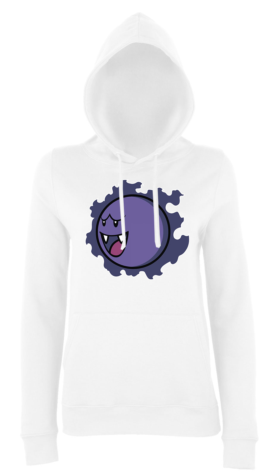 Pokemon Gastly Fehér Női Kapucnis Pulóver