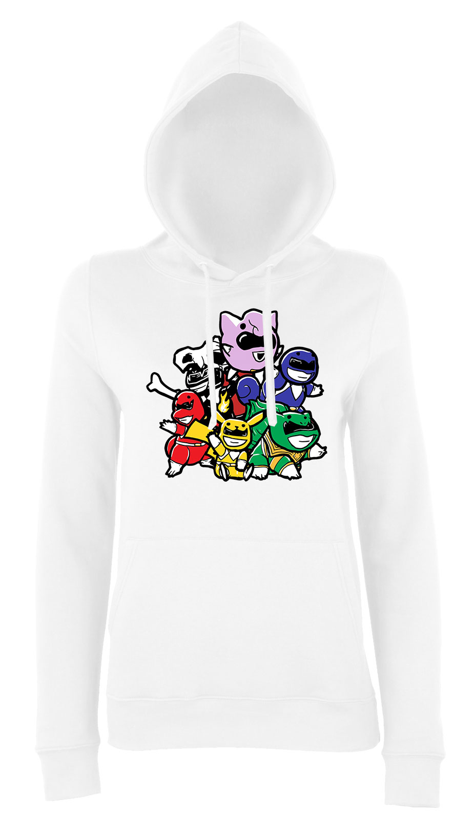 pokemon power rangers Fehér Női Kapucnis Pulóver
