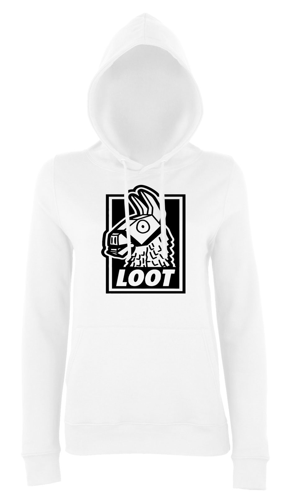 Fortnite loot láma Fehér Női Kapucnis Pulóver