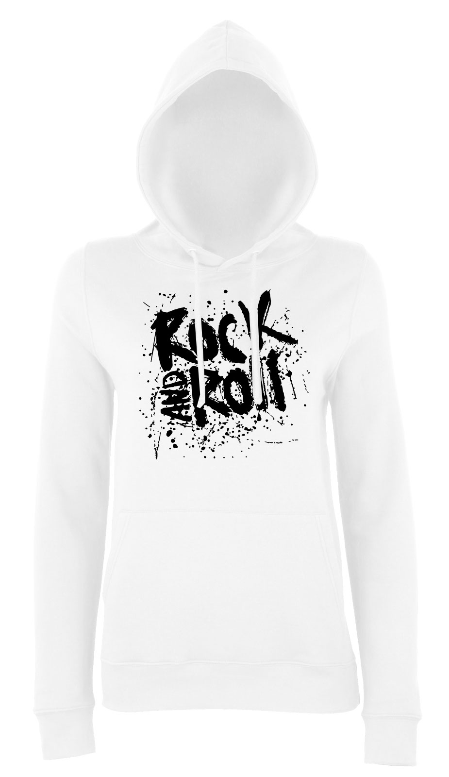 rock n roll Fehér Női Kapucnis Pulóver