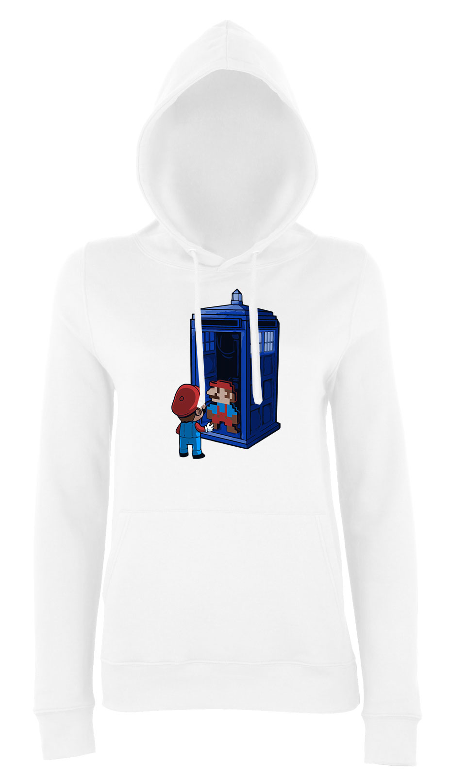Super Mario Fehér Női Kapucnis Pulóver