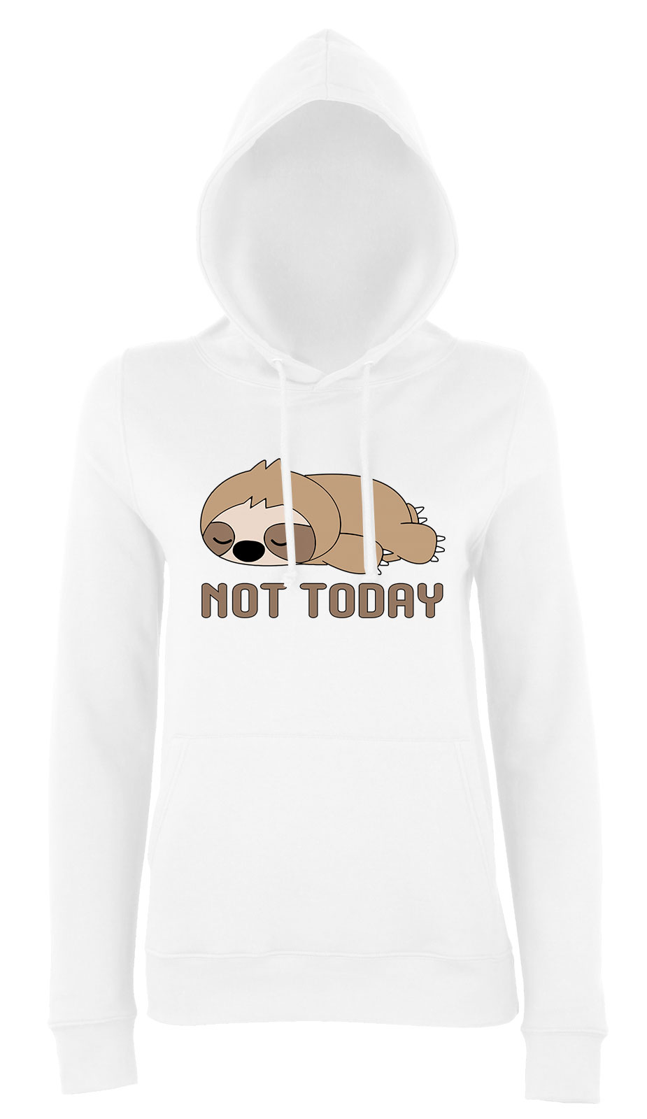 lusta lajhár not today Fehér Női Kapucnis Pulóver