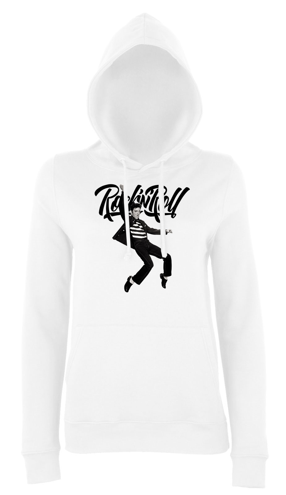 rock n roll elvis presley Fehér Női Kapucnis Pulóver