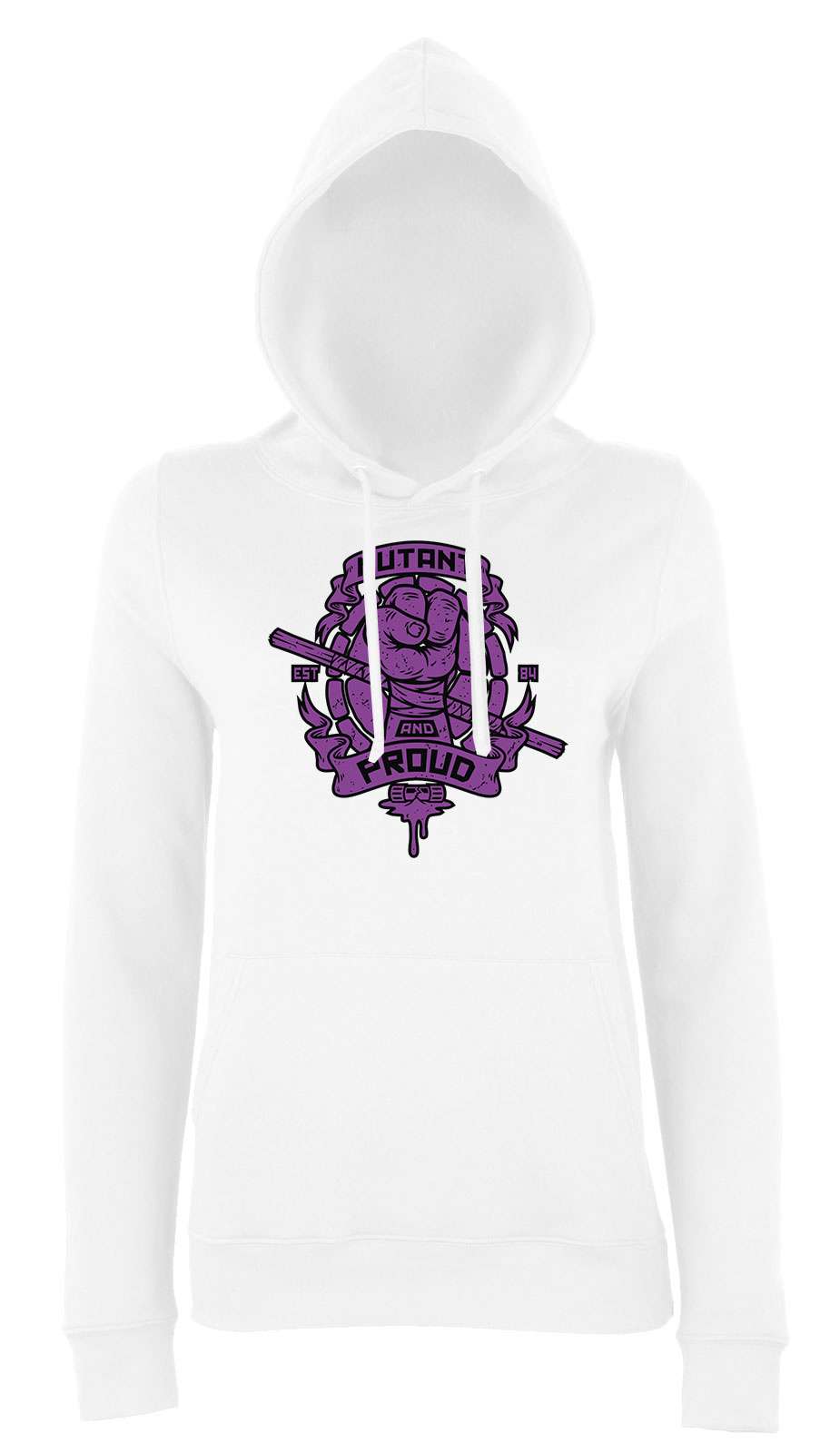 tini ninja teknőcök tmnt donatello Fehér Női Kapucnis Pulóver