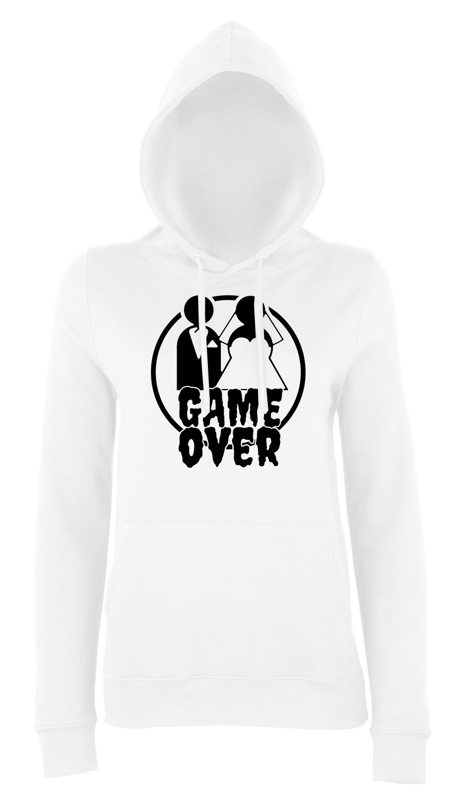 game over legénybúcsú humor Fehér Női Kapucnis Pulóver