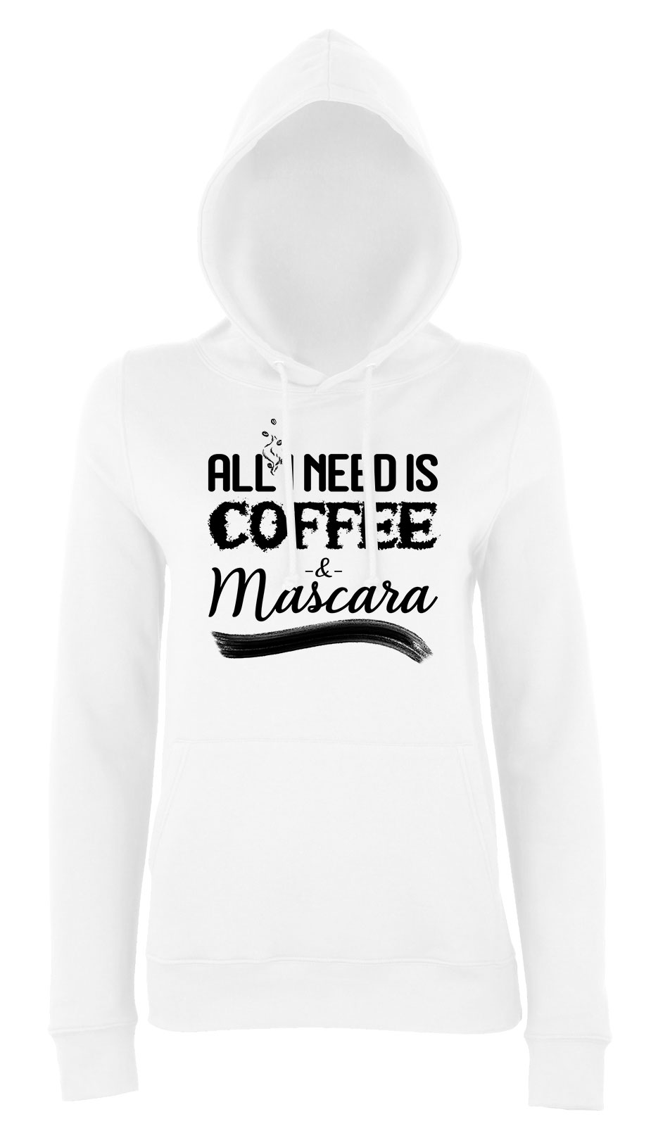kávé coffee mascara Fehér Női Kapucnis Pulóver