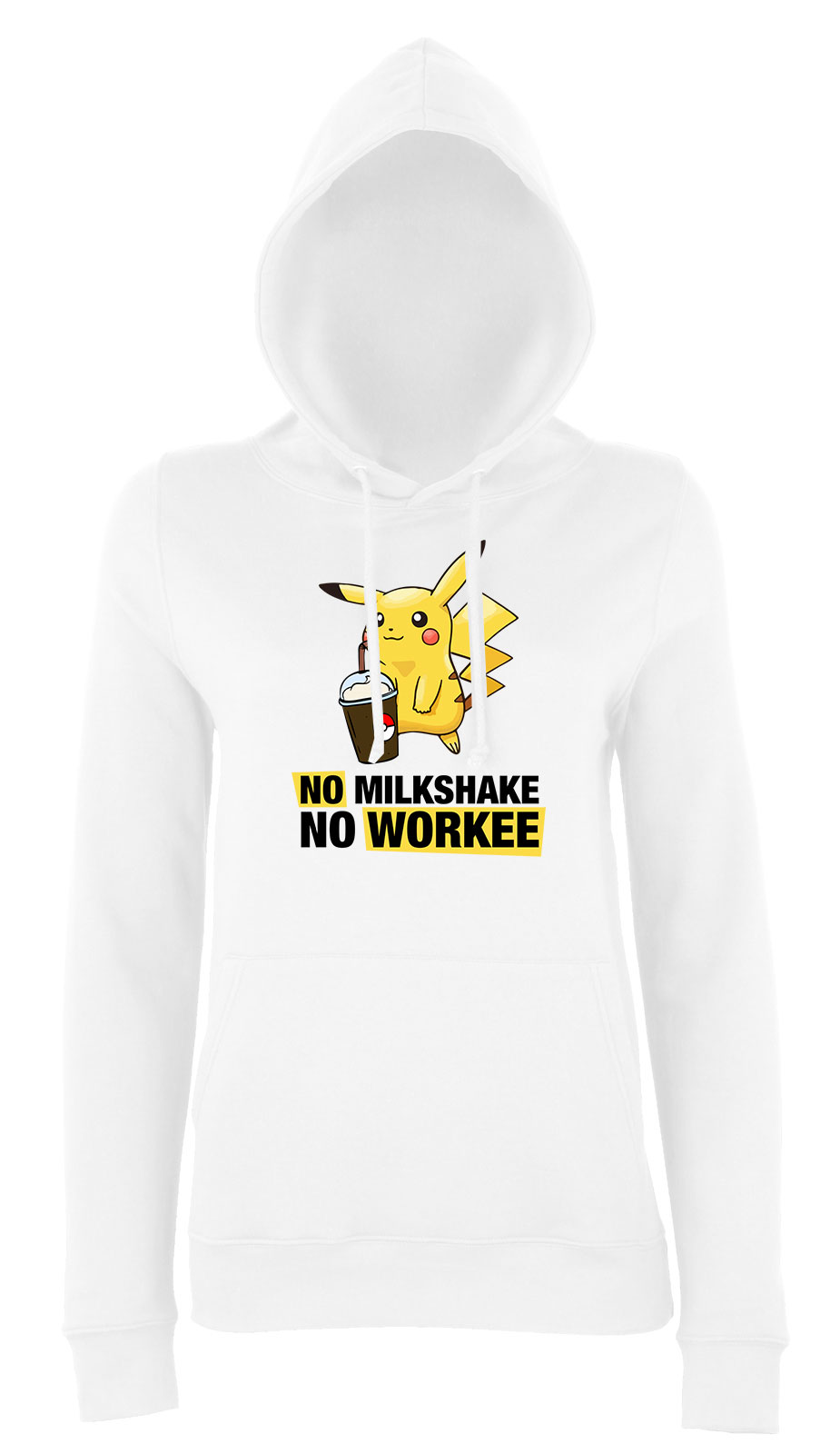 no milkshake no workee Fehér Női Kapucnis Pulóver