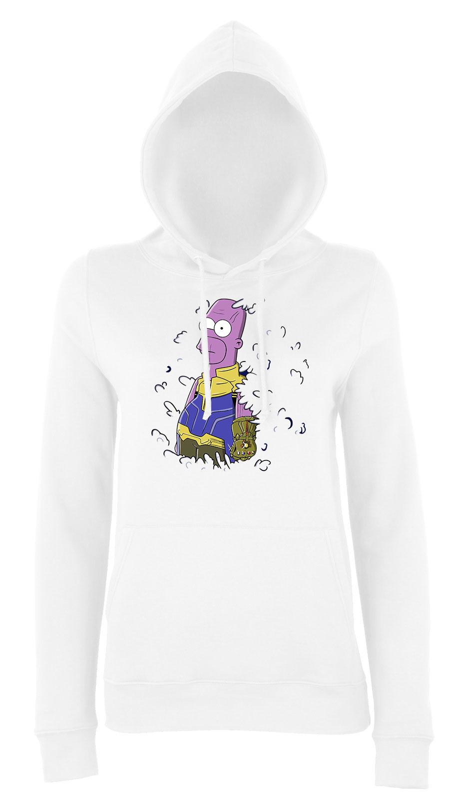 thanos homer simpson Fehér Női Kapucnis Pulóver