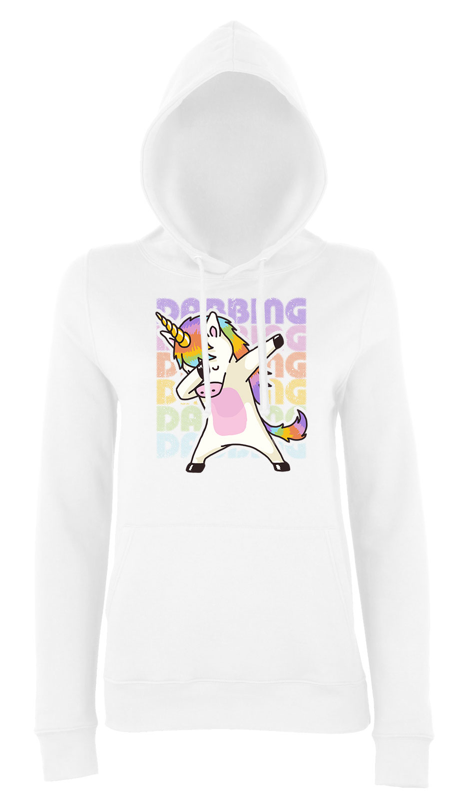 dabbing unikornis unicorn Fehér Női Kapucnis Pulóver