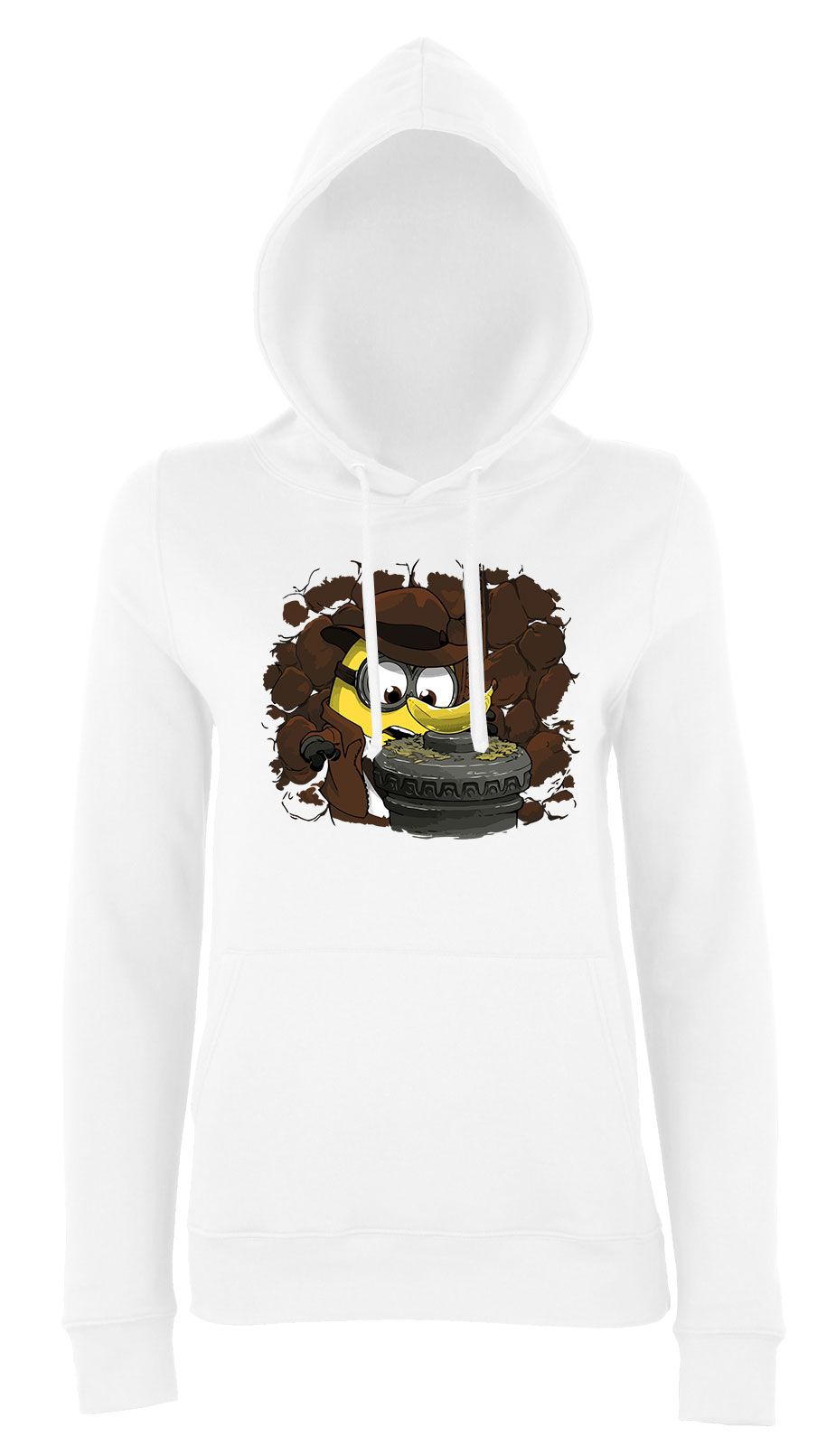 banana minions minyonok Fehér Női Kapucnis Pulóver