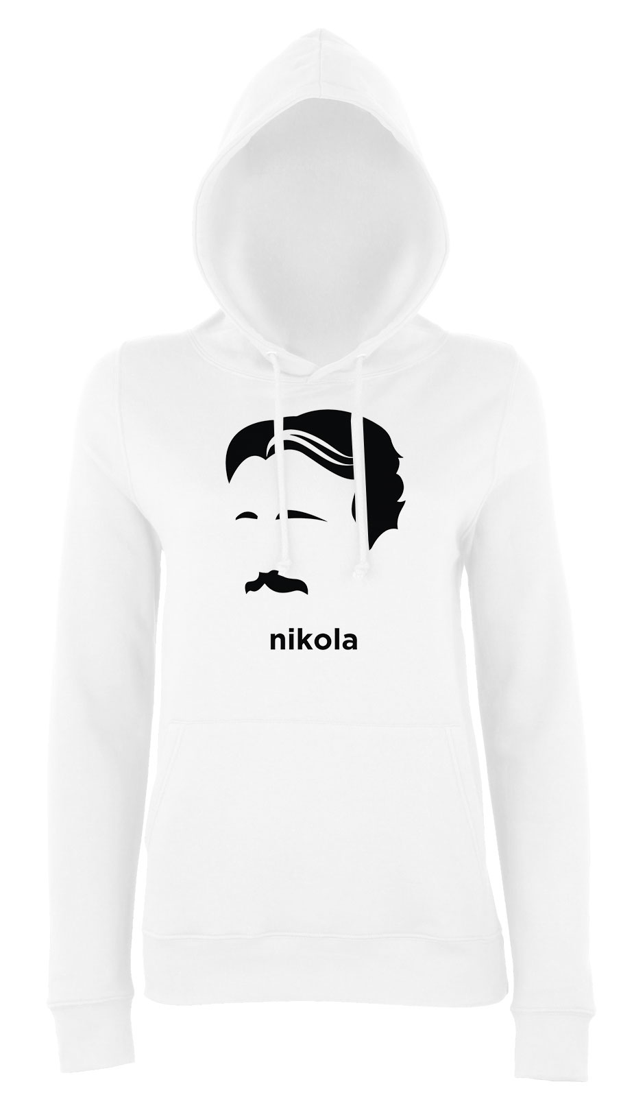 nikola tesla Fehér Női Kapucnis Pulóver