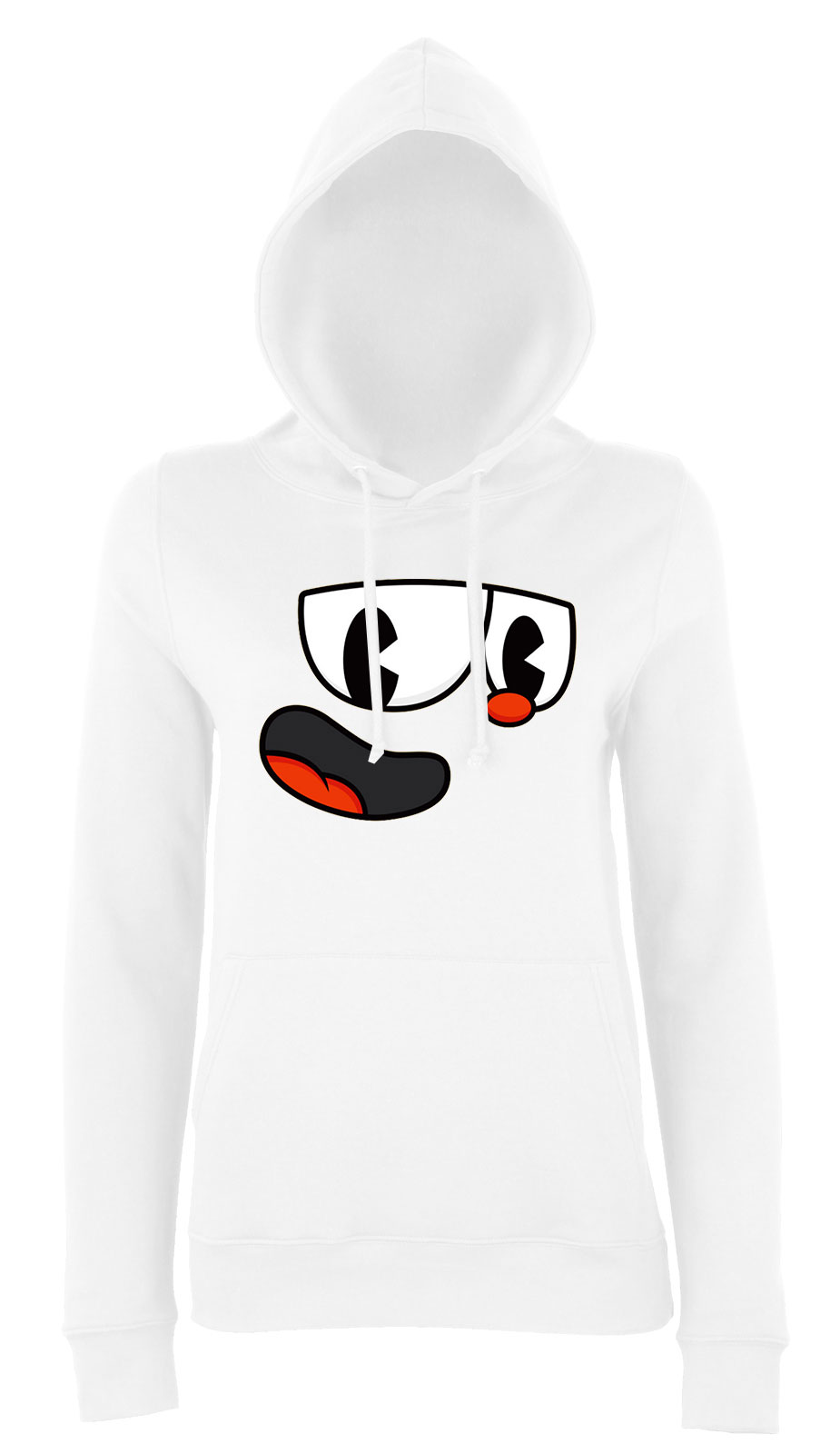 cuphead Fehér Női Kapucnis Pulóver