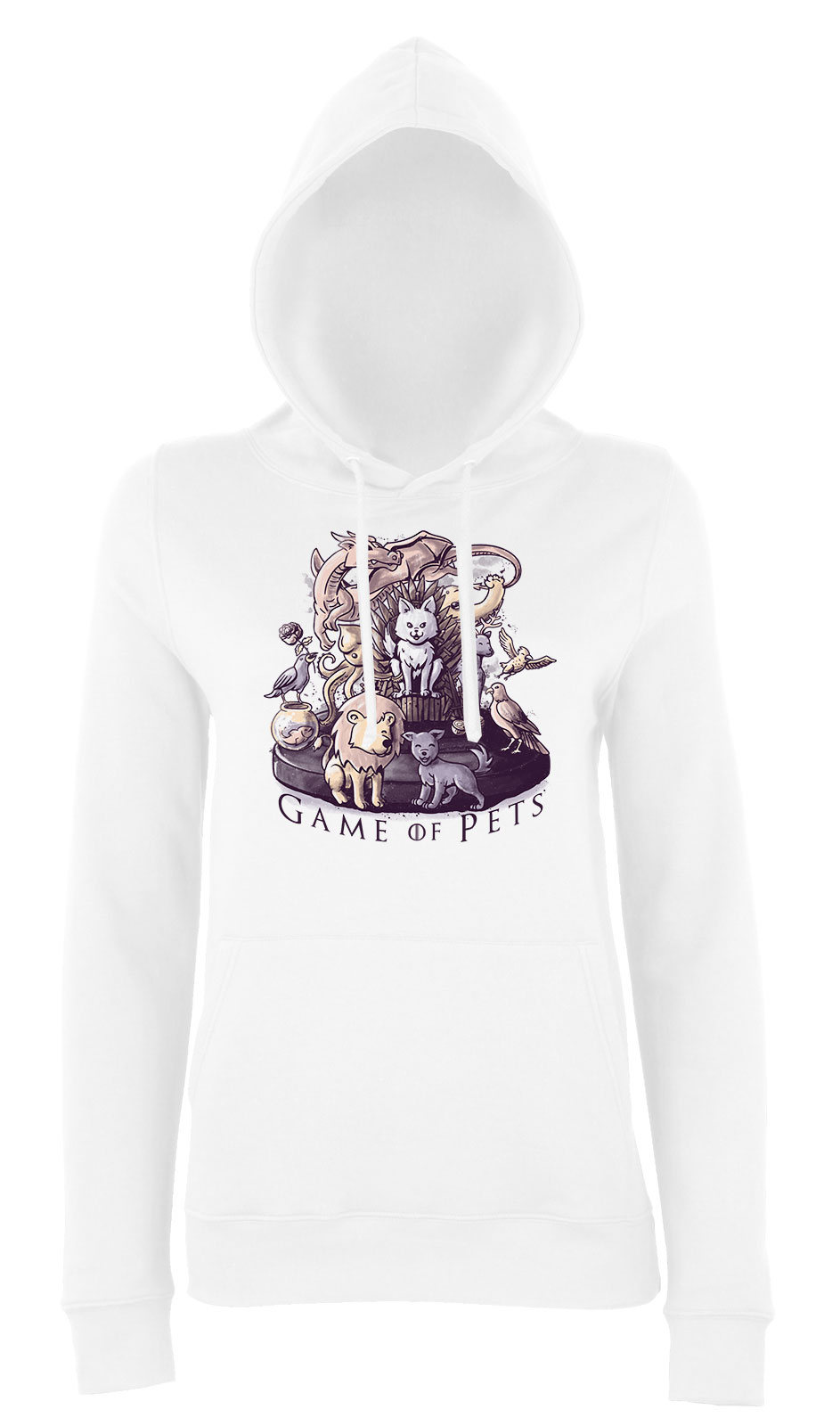 game of pets állatos macska cica Fehér Női Kapucnis Pulóver