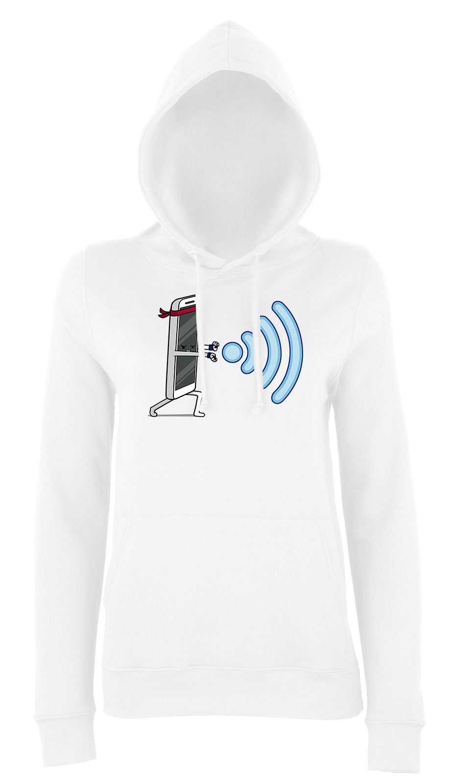 wifi Fehér Női Kapucnis Pulóver