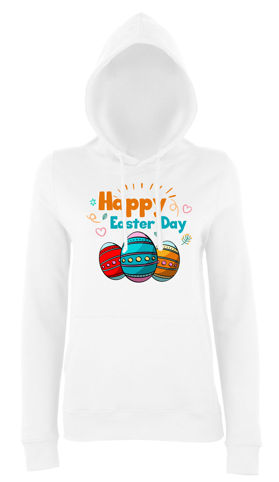 happy easter húsvét Fehér Női Kapucnis Pulóver