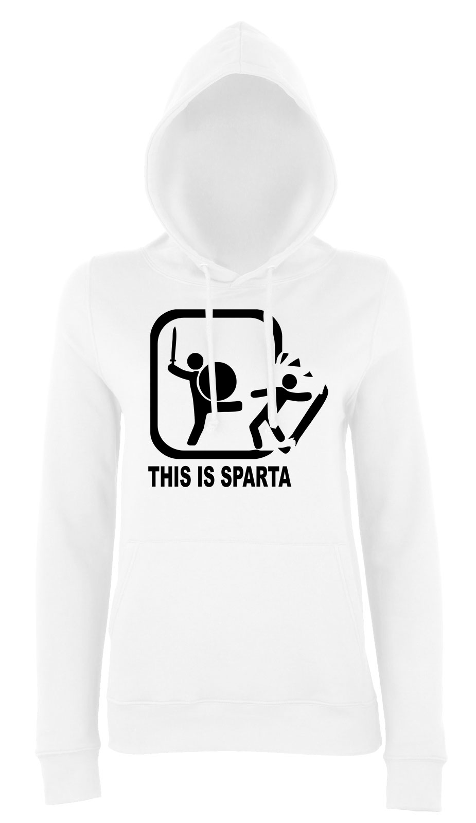this is sparta ez itt sparta Fehér Női Kapucnis Pulóver