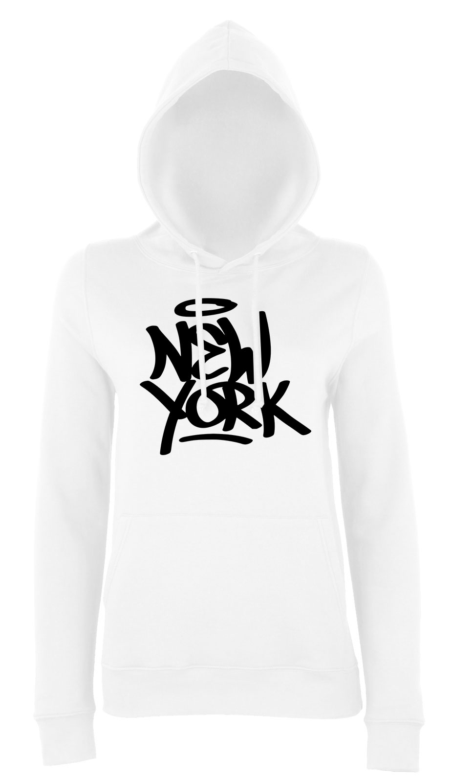new york Fehér Női Kapucnis Pulóver
