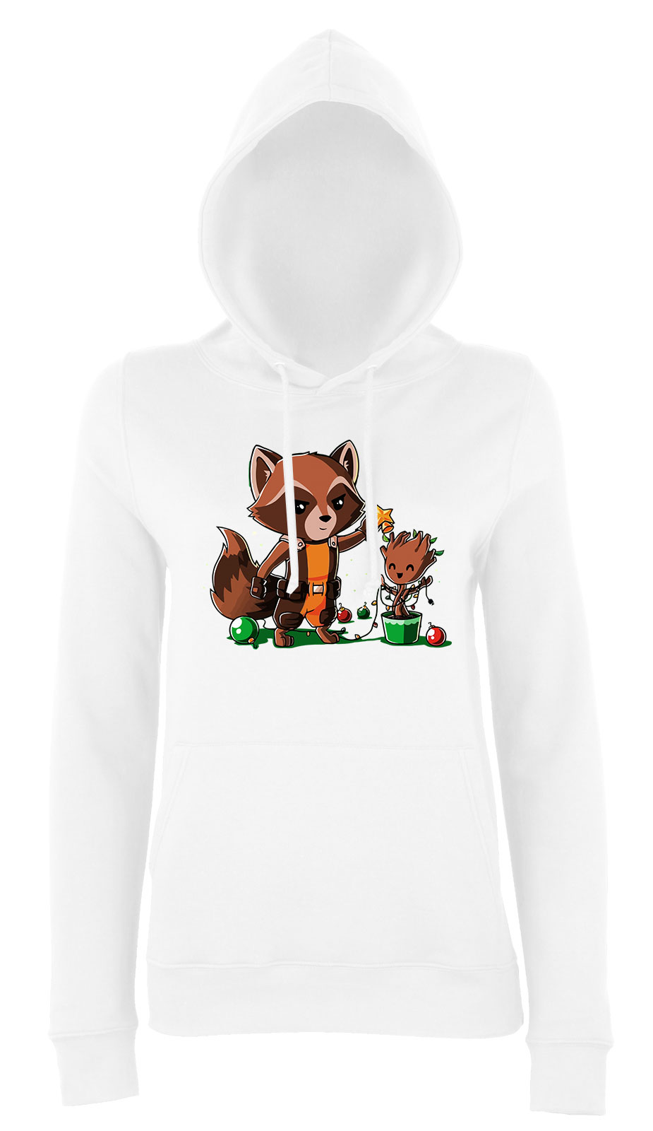groot rocket raccoon Fehér Női Kapucnis Pulóver