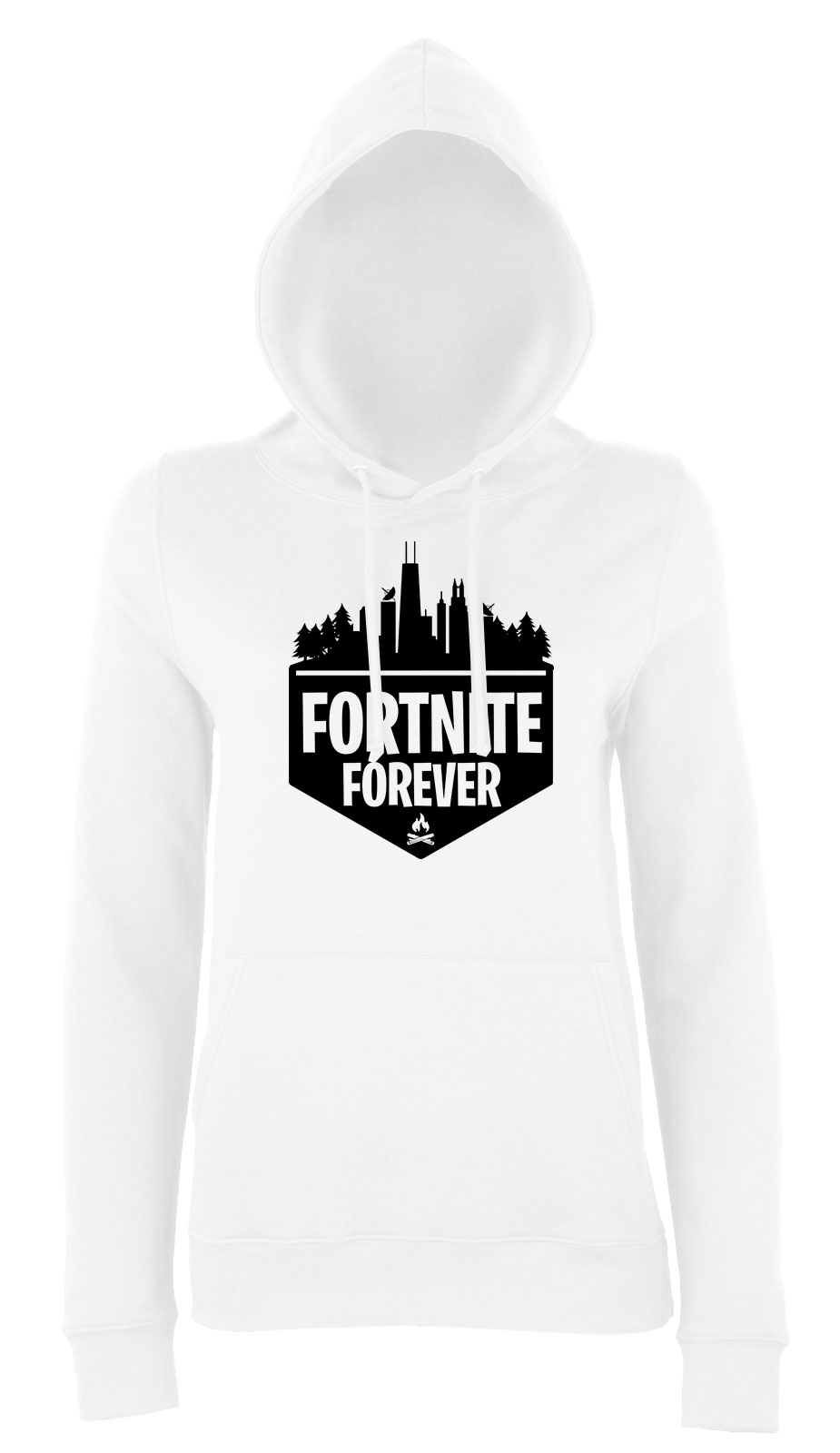 fortnite forever Fehér Női Kapucnis Pulóver