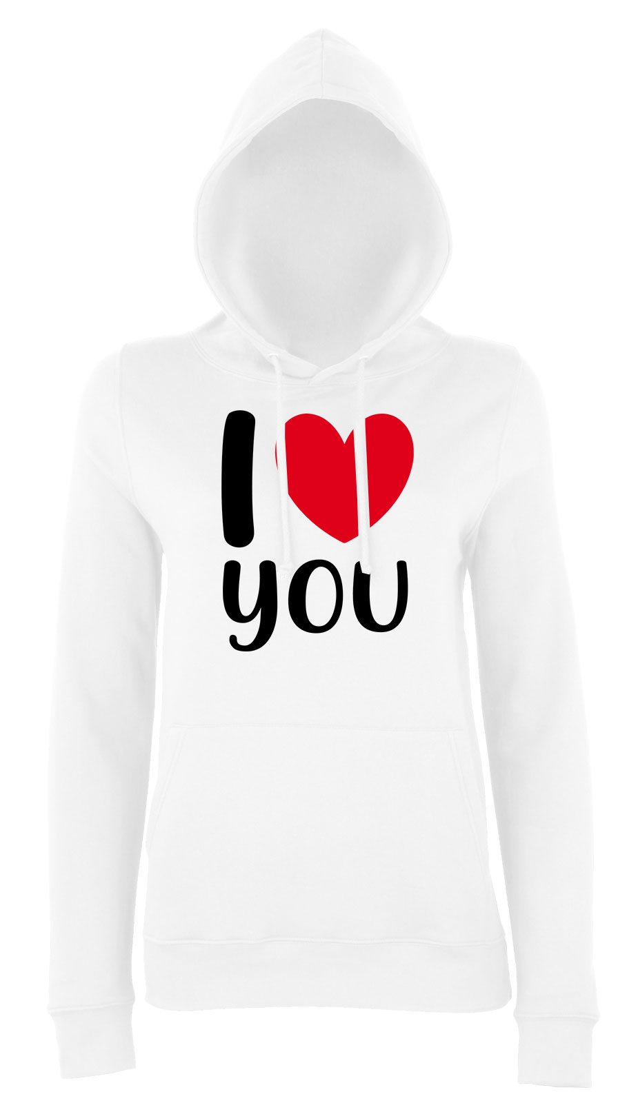 i love you Fehér Női Kapucnis Pulóver