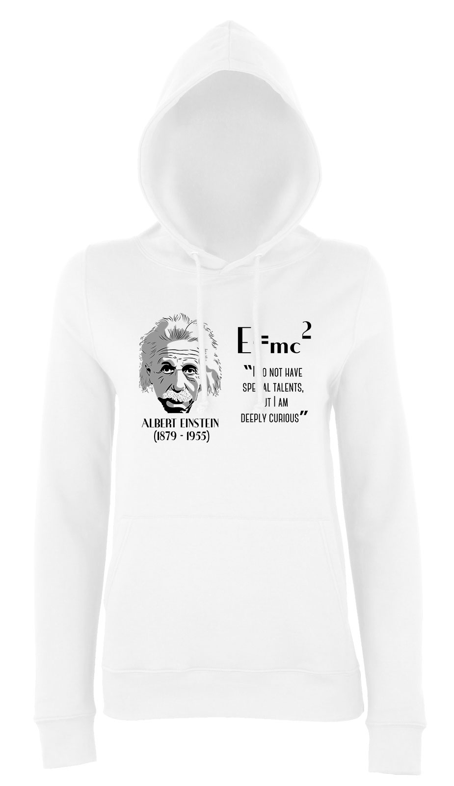 albert einstein Fehér Női Kapucnis Pulóver