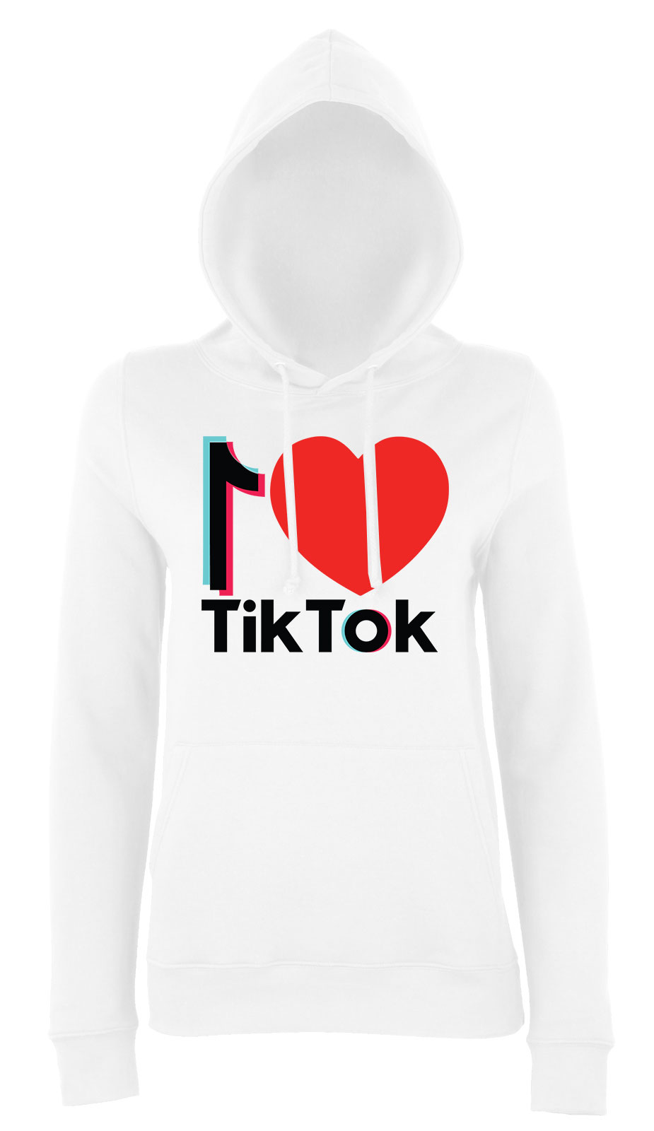 tik tok Fehér Női Kapucnis Pulóver