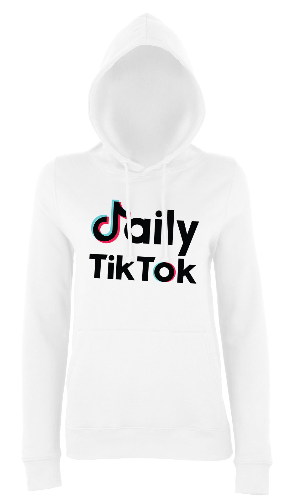 tik tok Fehér Női Kapucnis Pulóver