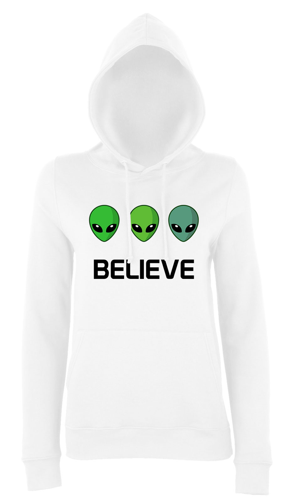 believe ufo Fehér Női Kapucnis Pulóver