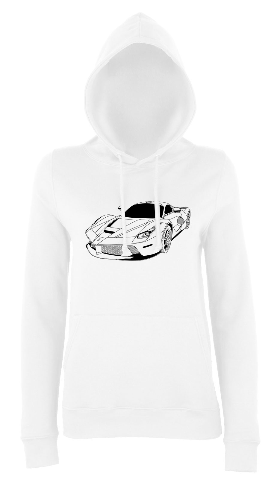 ferrari outline Fehér Női Kapucnis Pulóver