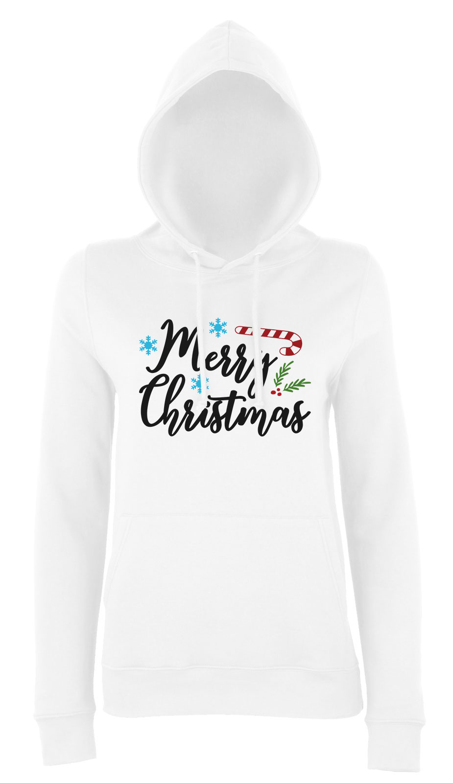 karácony christmas Fehér Női Kapucnis Pulóver