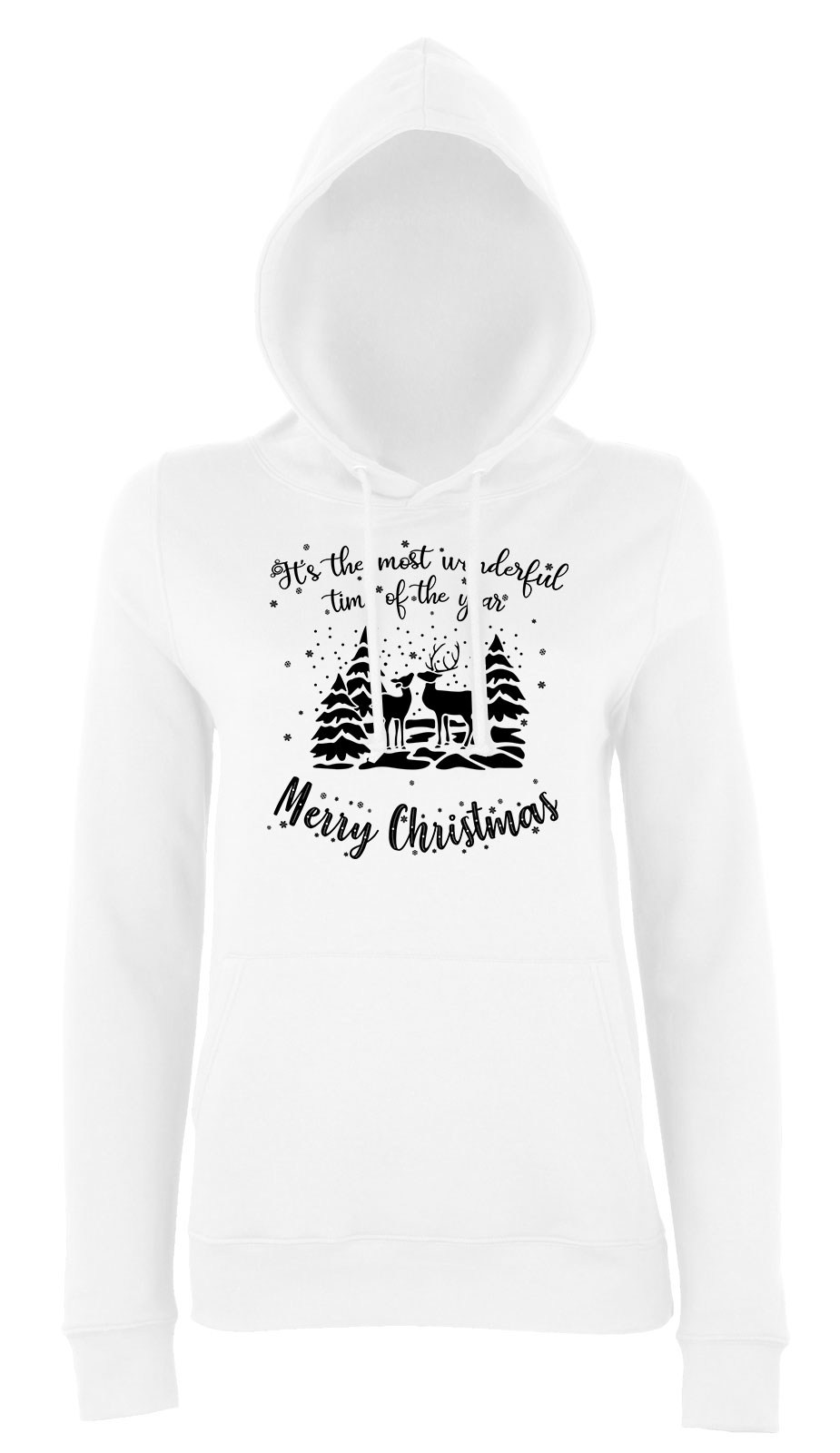 merry christmas karácsony Fehér Női Kapucnis Pulóver