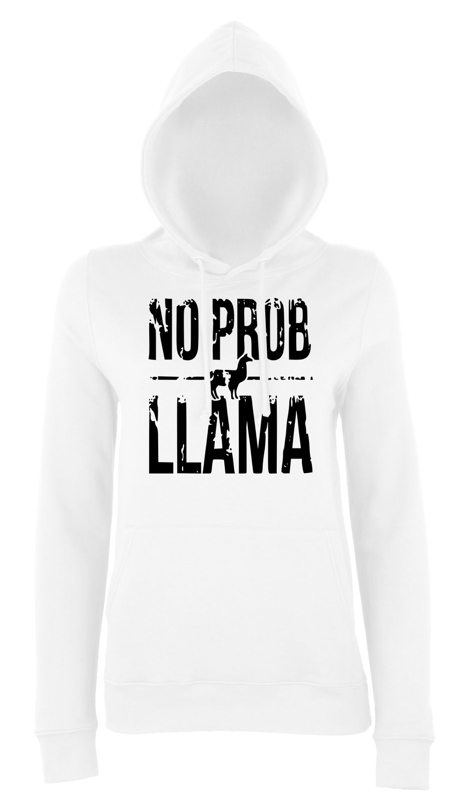 no probllama láma Fehér Női Kapucnis Pulóver