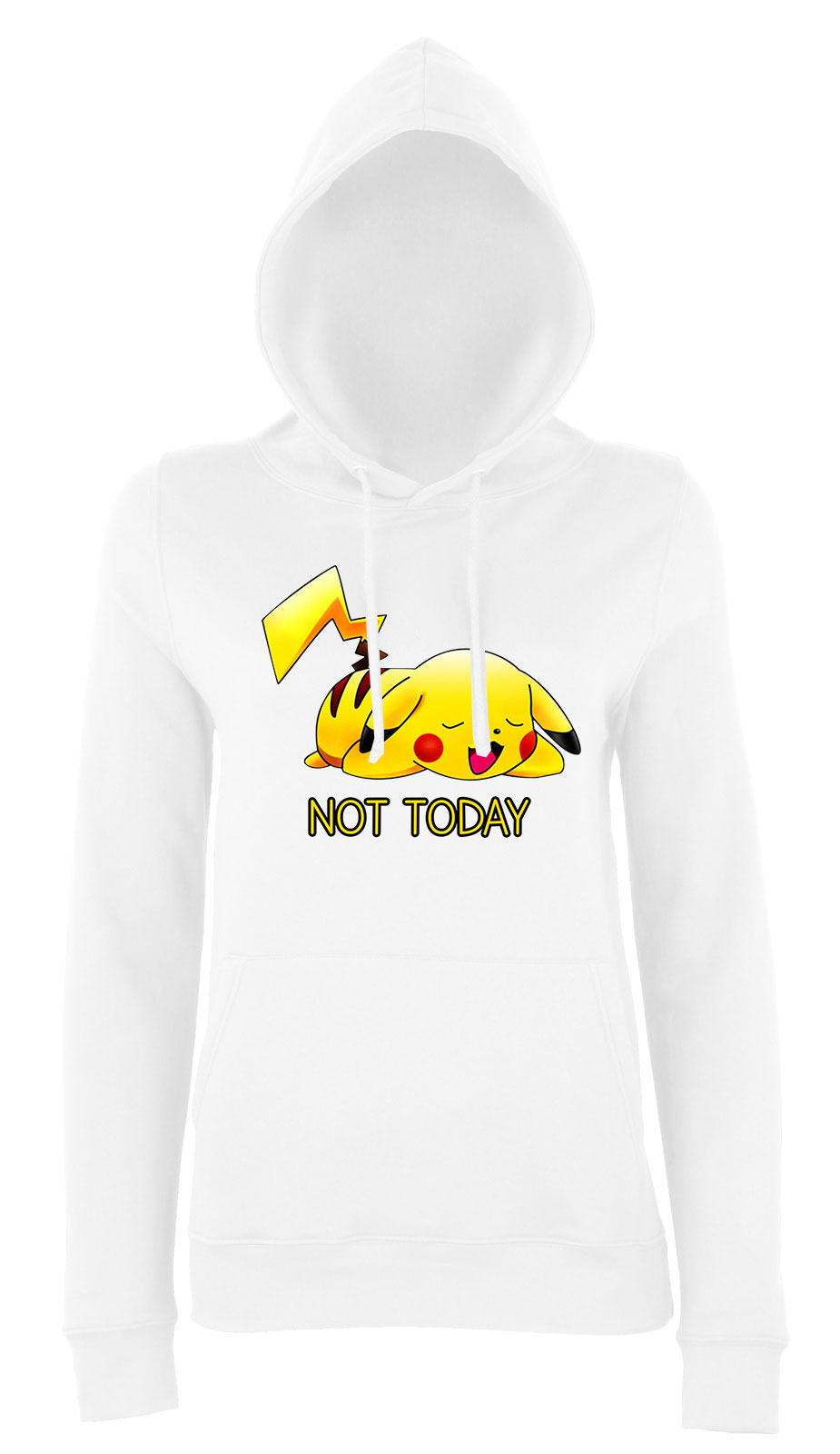 not today pikachu pokemon Fehér Női Kapucnis Pulóver