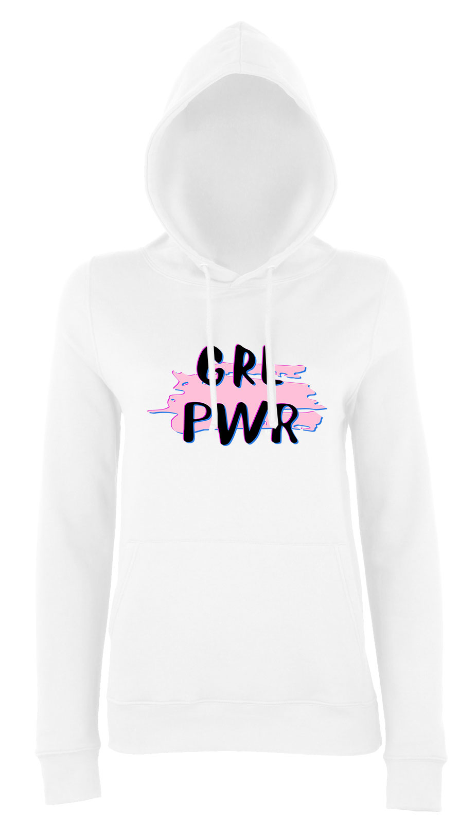 girl power grl pwr Fehér Női Kapucnis Pulóver