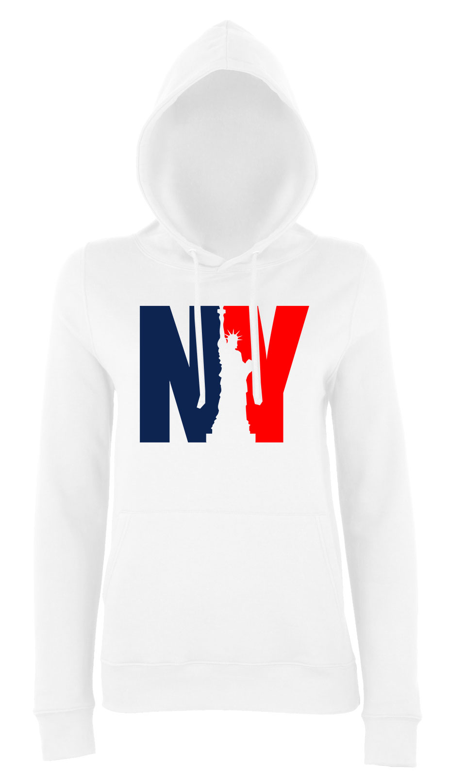 new york city Fehér Női Kapucnis Pulóver