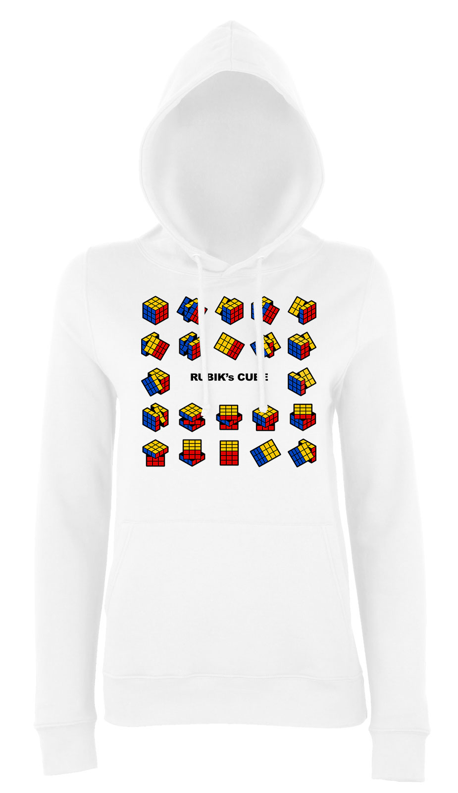 rubik kocka rubics cube Fehér Női Kapucnis Pulóver