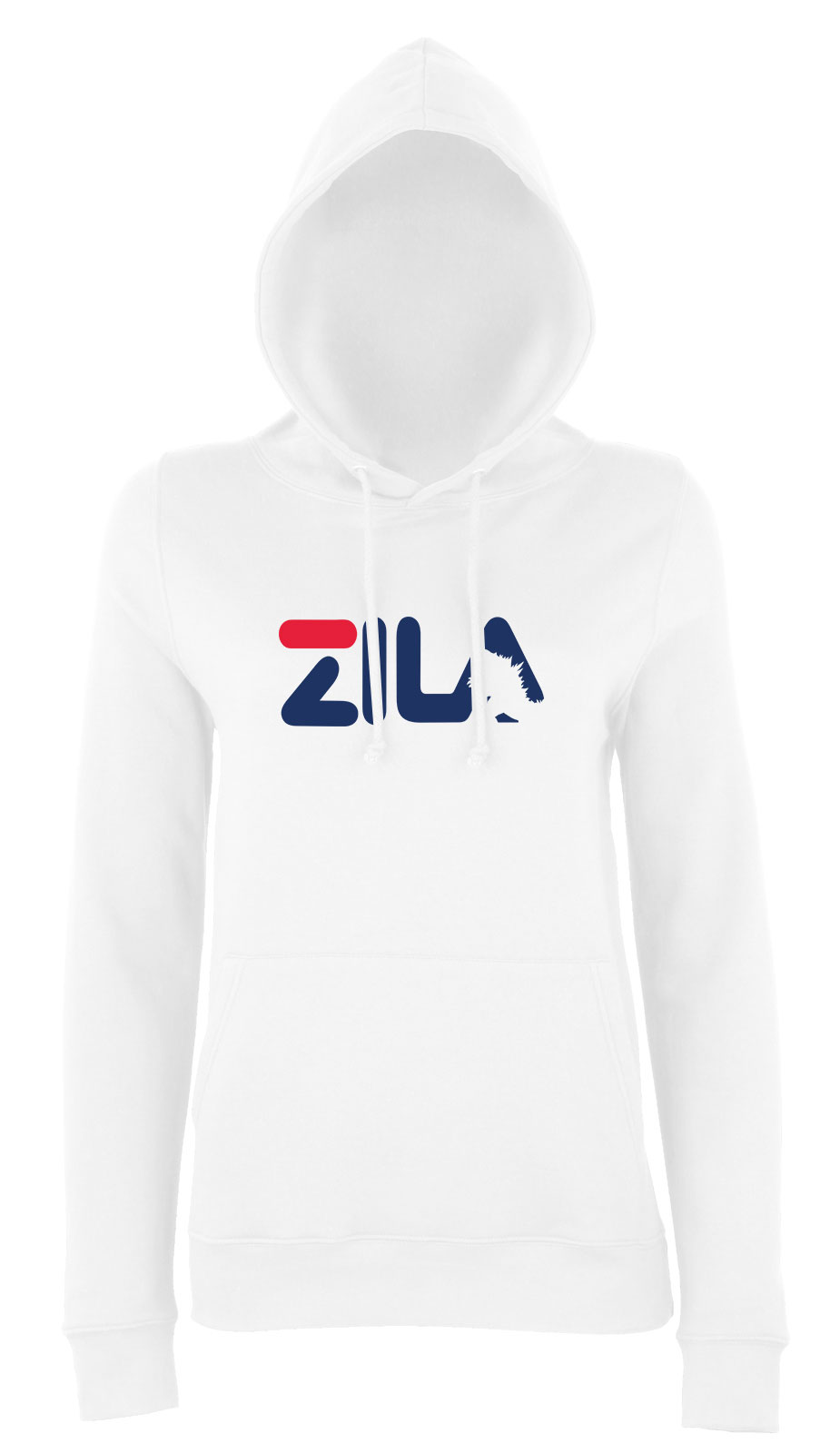 godzilla zila fila Fehér Női Kapucnis Pulóver
